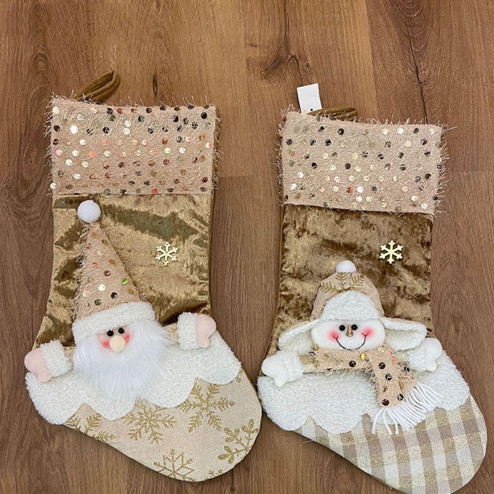 With Sequins Christmas Gift Bag 3D Christmas Socks Cartoon Christmas Tree Ornaments  Children