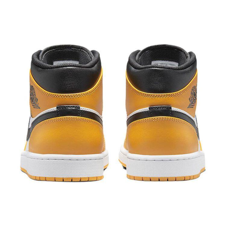 Air Jordan 1 Mid Reverse Yellow Toe Męskie Trampki Taxi Biały Czarny 554724-701
