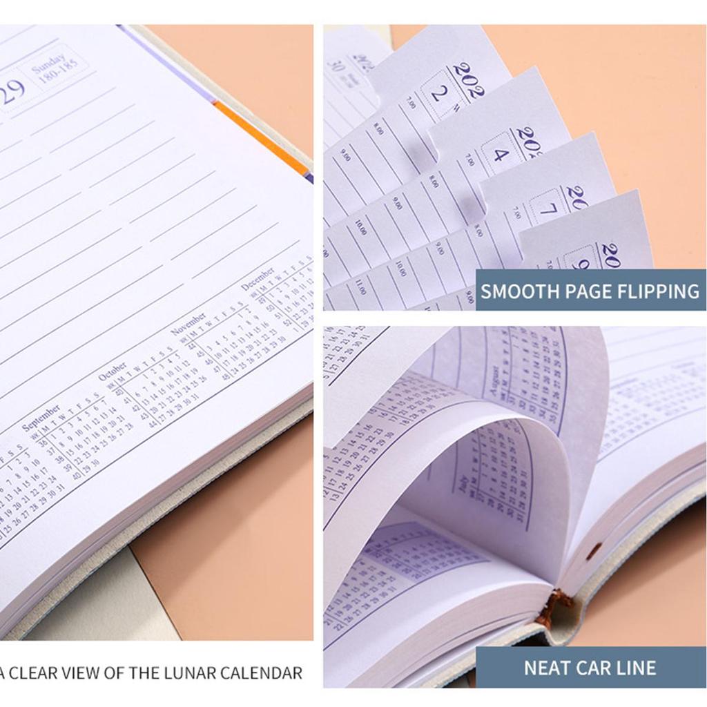 (Logo Engraving Possible) 2025 Soft Leather Business Schedule, Student 365-day Daily Planner, Record Book, Memo, English Inner Pages