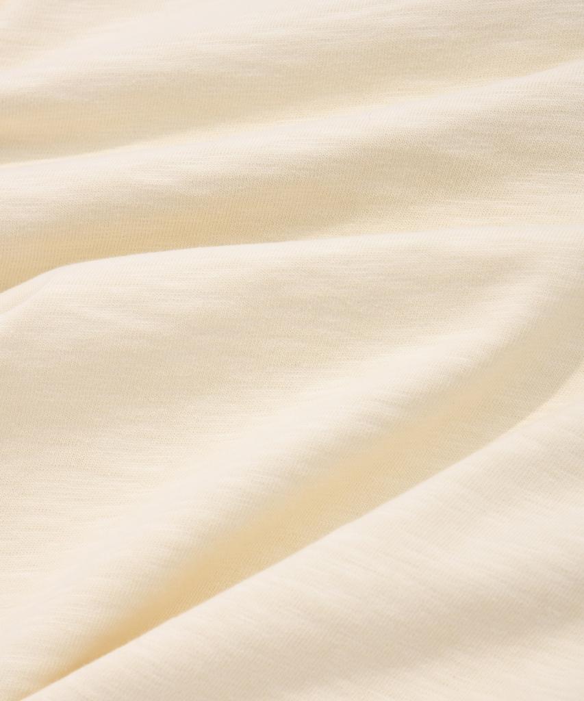 COVERNAT Slub Henley Neck T-Shirt Ivory
