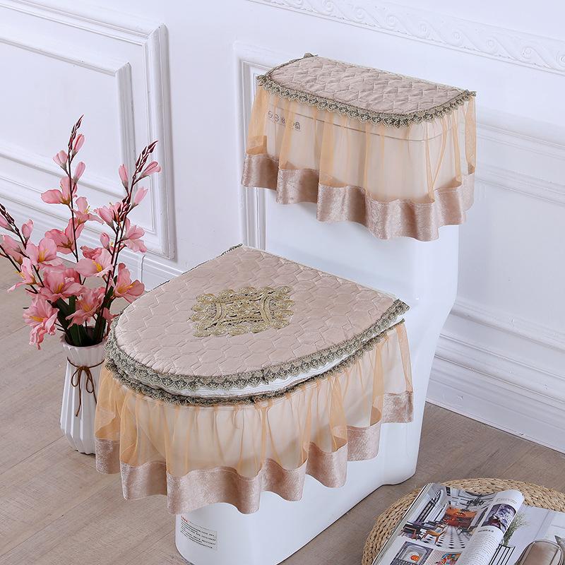 Three-Piece Universal Toilet Cover Set: Dust Cover, Seat Cushion, and Lid Cover for All Seasons