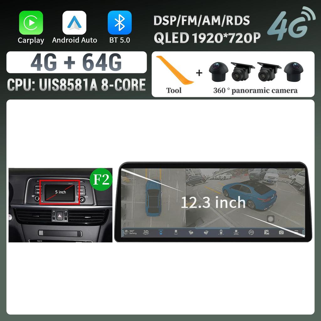 12,3 Zoll Android 14 Für KIA K5 Optima 2015 2016 2017 2018 2019 Autoradio Multimedia Navigation GPS Carplay Stereo Touchscreen