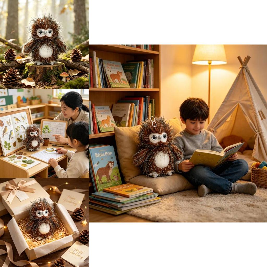Plush Owl Animal Toy With Soft Crystal Polyester Filling For Kids And Collectors