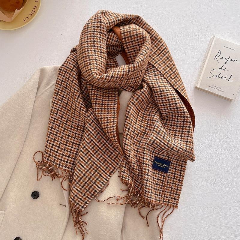 Autumn and winter new versatile scarf women's thickened woven thick beard fringed warm scarf imitation cashmere shawl