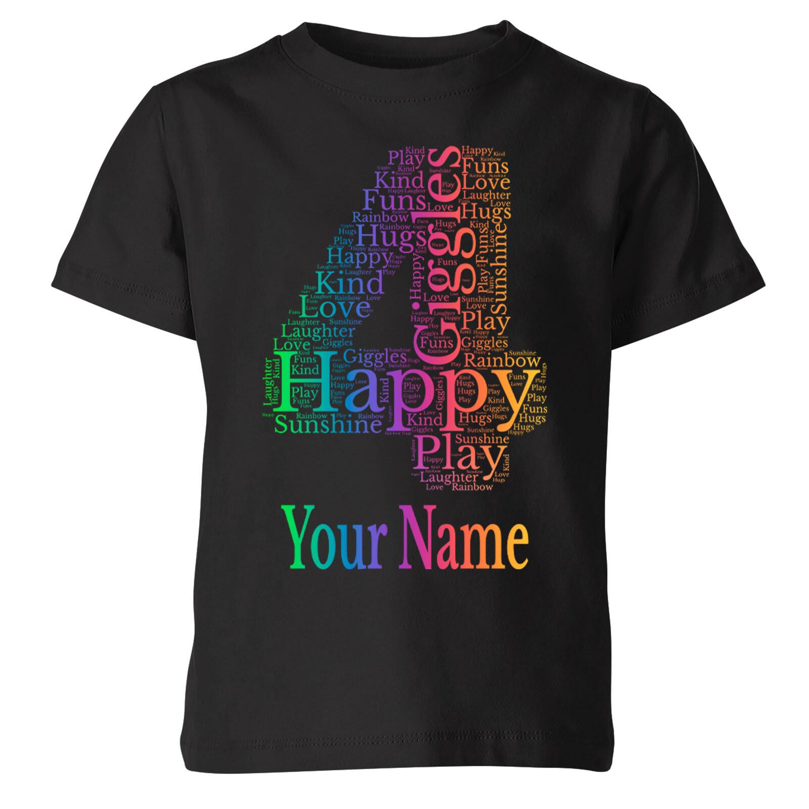 Personalised Rainbow Customised Name And Age Birthday Girl T Shirt Mens Womens Tees Top P1 OR A 3XL