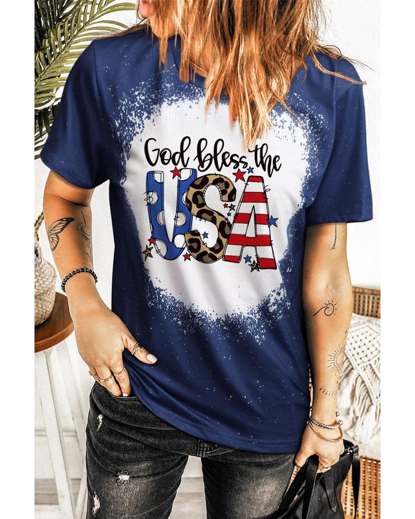 Azura Exchange God Bless the USA Print T-Shirt