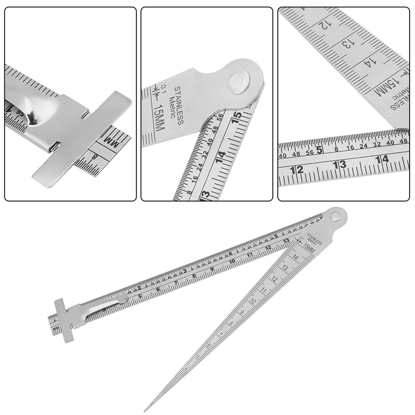 Depth Gauge Feeler Gauge Hole Size Gage Stainless Steel Welding Taper Gap Gauge Depth Ruler Hole Inspection Tool Taper Gauge