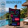 Custom Name Purple Elephant  Beach Towel Microfiber Beach Towel, Lightweight and Quick-Dry, for Summer Travel, Swimming Pool Gift