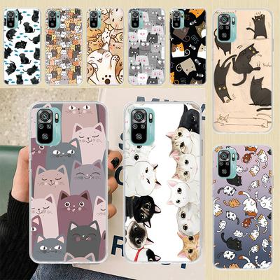 Husa de telefon moale de fundal cu pisici drăguțe din desene animate pentru Xiaomi Redmi Note 10 10S 9 9S 8 7 8T 11S 11T 11 Pro 9A 9T 9C 8A 7A