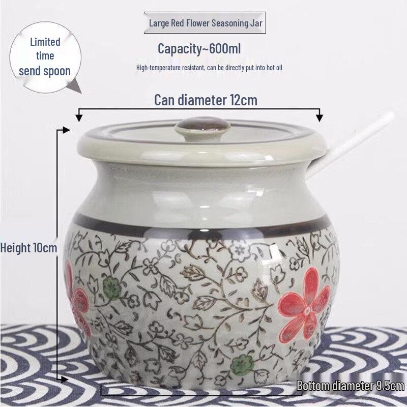 Underglaze Ceramic Kitchen Seasoning Jar