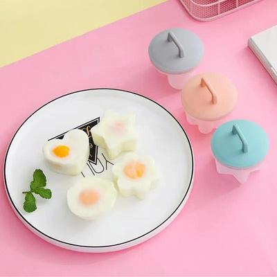 4PCS/ Set  Kitchen Egg Steamer Breakfast Omelet Mold with Free Oil Brush  Kichen Accessories Tools