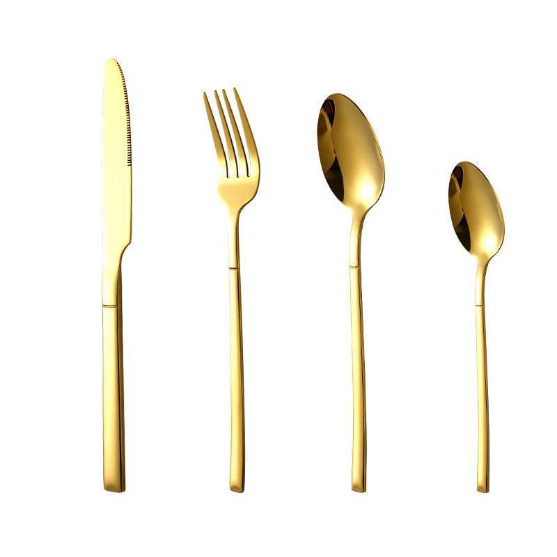 Four-Piece Stainless Steel Restaurant Knife, Fork, Spoon Set - Elegant Hotel Steak Tableware
