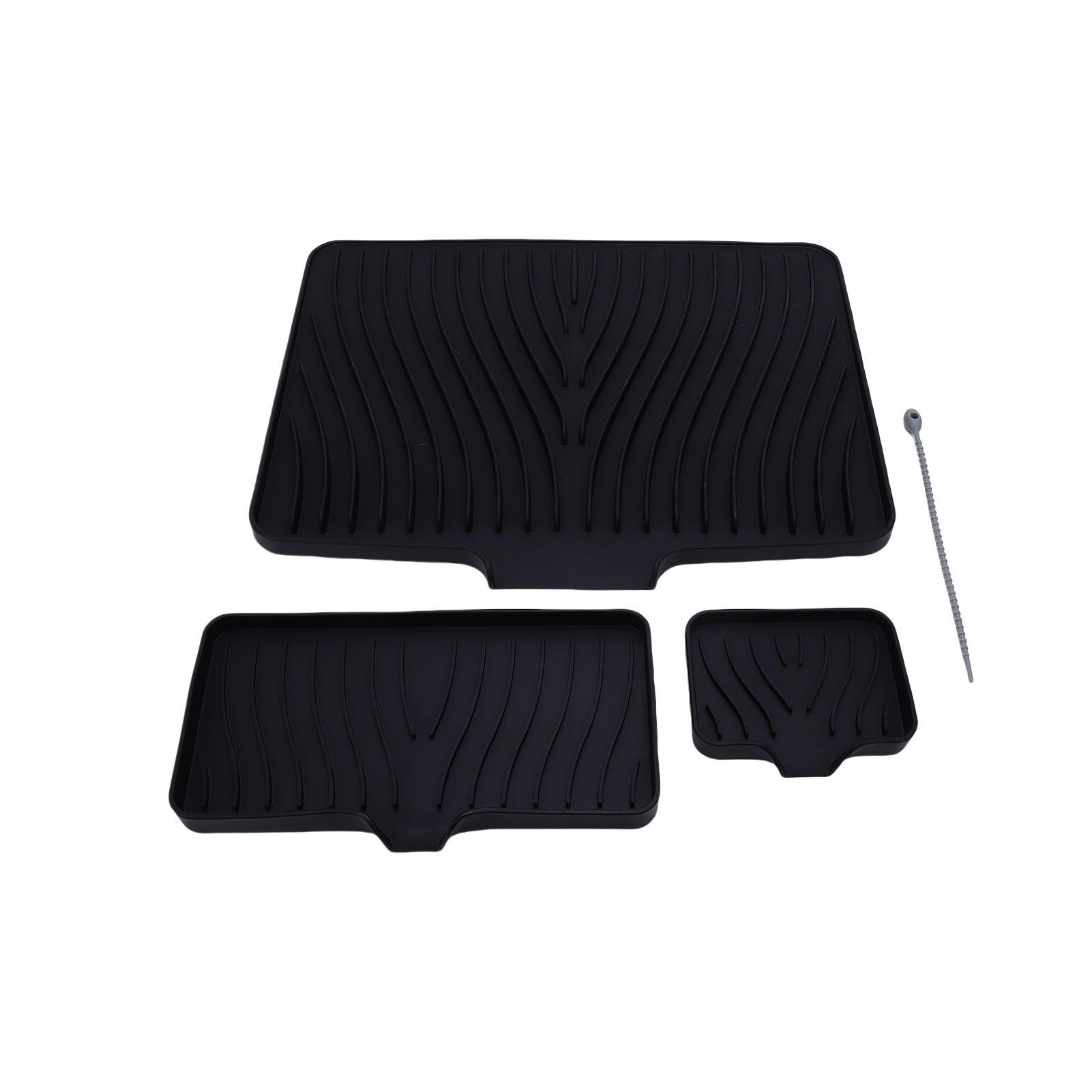 3PCS Dish Drying Mat Set Silicone Anti Slip Heat Proof Kitchen Counter Dry Mat for Home Bathroom Kitchen Dinning Room