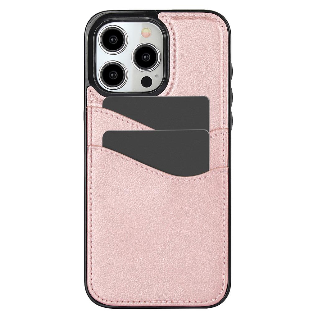 For iPhone 14 Pro Card Slot Case PU+TPU Protective Phone Cover