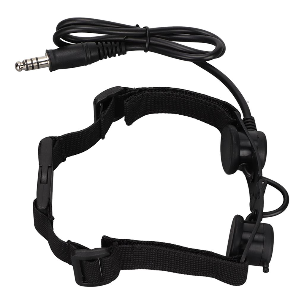 Throat Microphone Adjustable Noise Reduction Detachable 7.1mm Military Mic Earpiece Black