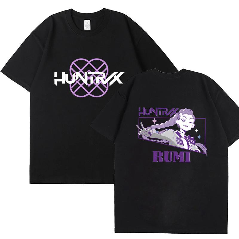 Kpop Korean Wave Witch Hunt Trendy Double Sided Printed T-shirt Round Neck Short Sleeve 5984