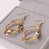 Fashion Gold Silver Double Loop Drop Earrings For Women Long Wave Dangle Earrings High Quality Statement Wedding Jewelry