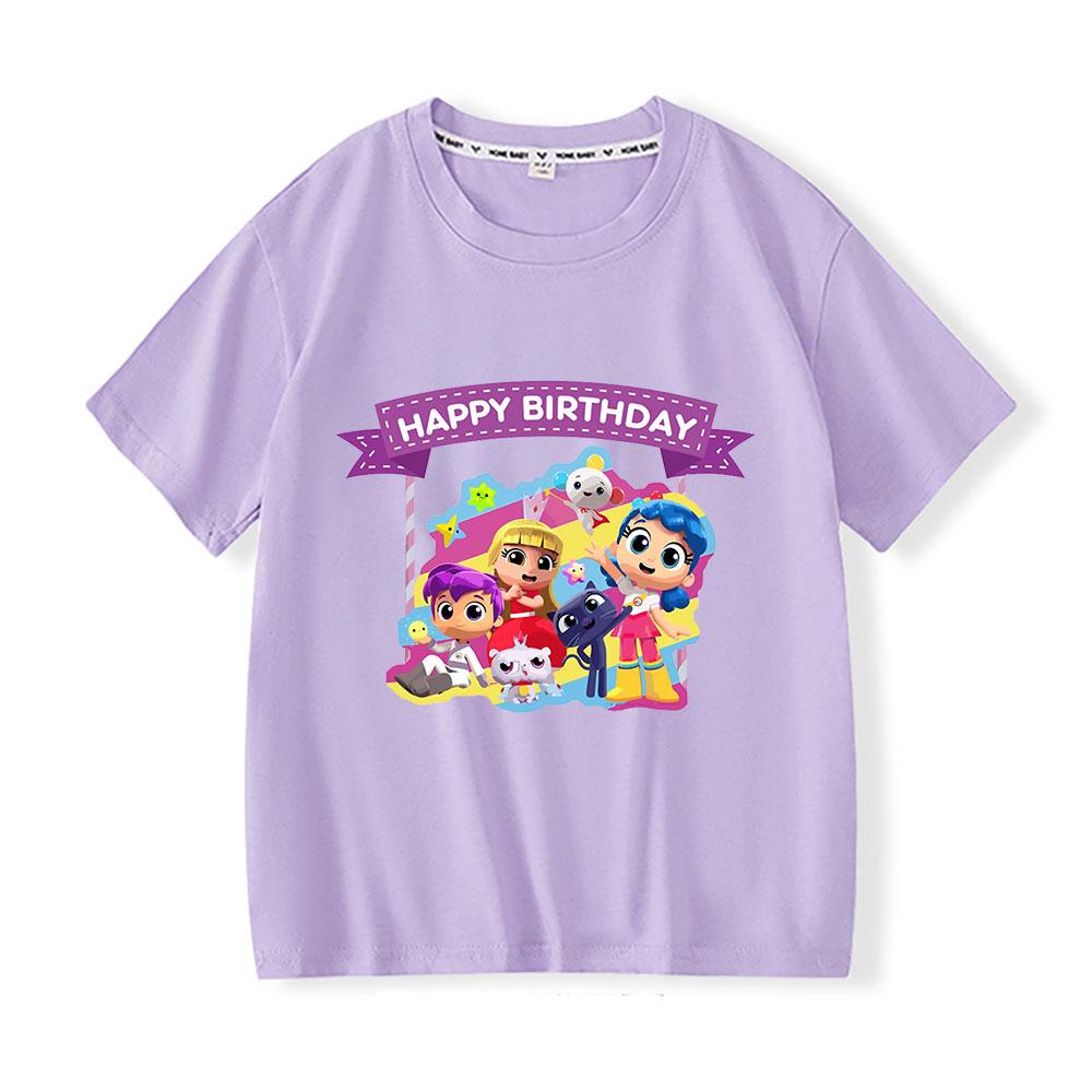 True and The Rainbow Kingdom Kids Tees Cartoon Print Kawaii Girls Short Sleeve Boys Cute T Shirt Children Summer Clothes