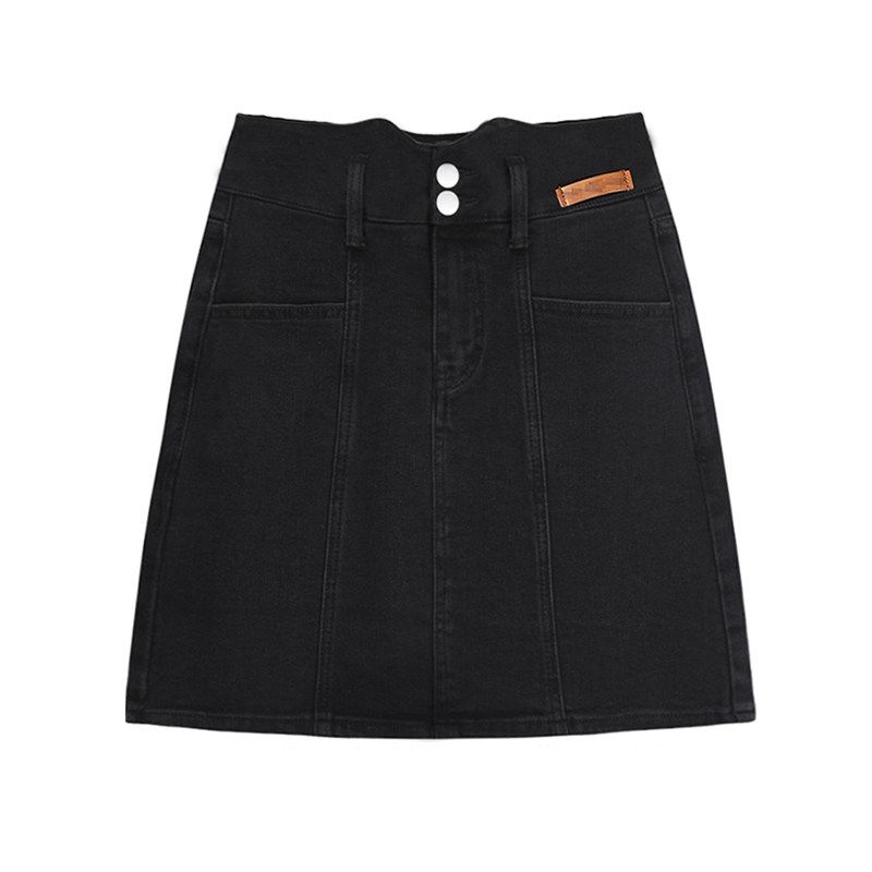 Girl s Summer Fat Sister A- line Denim Skirt Black 3XL