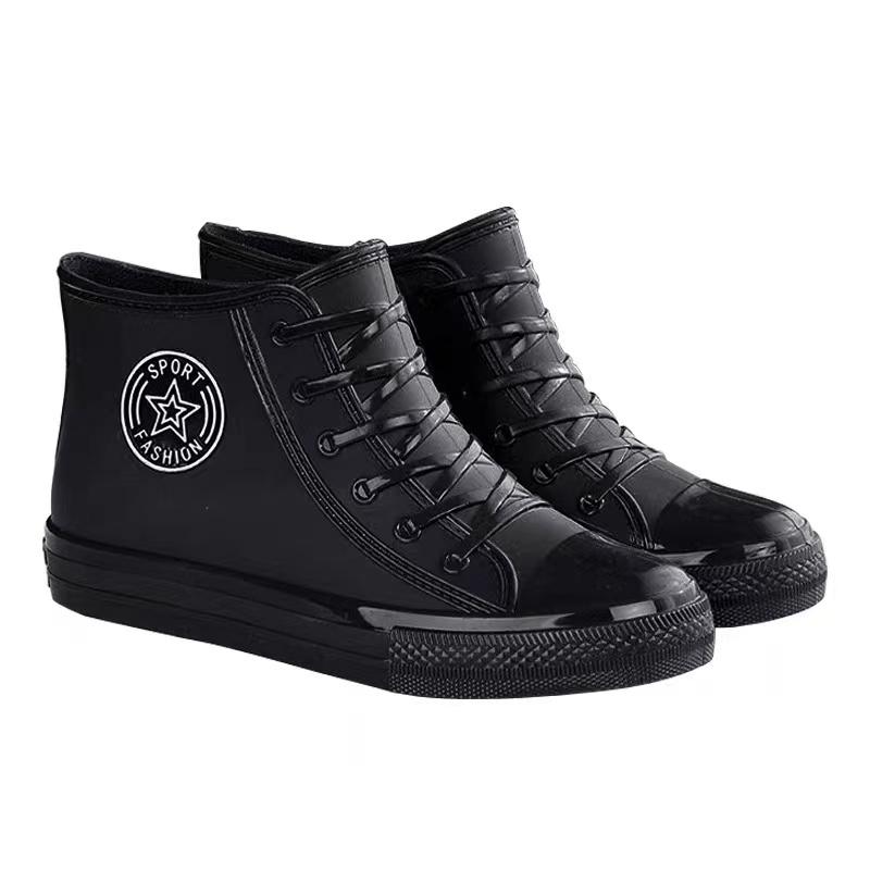 Fashion Outer Wear Women's Rain Shoes Rubber Shoes Women's Short Waterproof Shoes Non-slip Work Glue Four-season Rain Boots