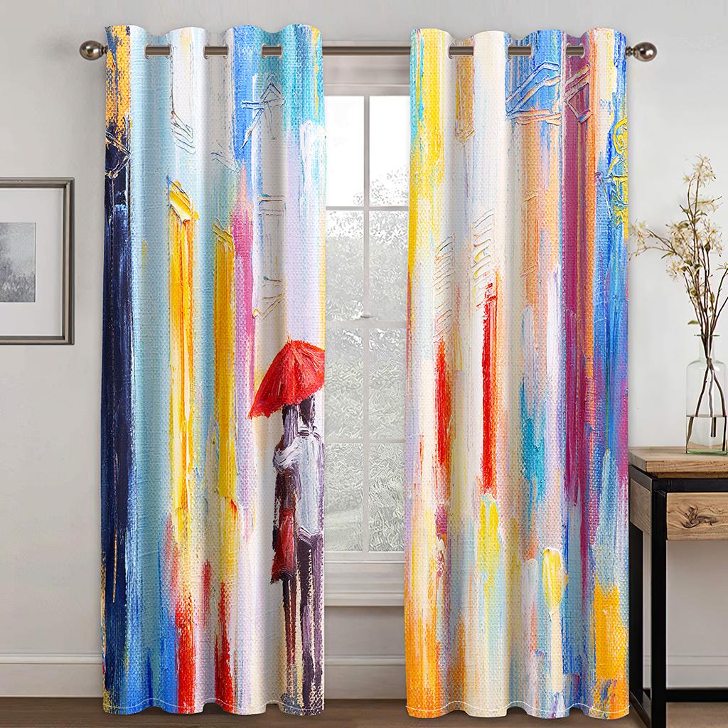 Chinesische Tuschemalerei Fortgeschritten Grau Rot Blumen Fenster Vorhänge Für Jungen Mädchen Wohnzimmer Erkerfenster Vorhänge