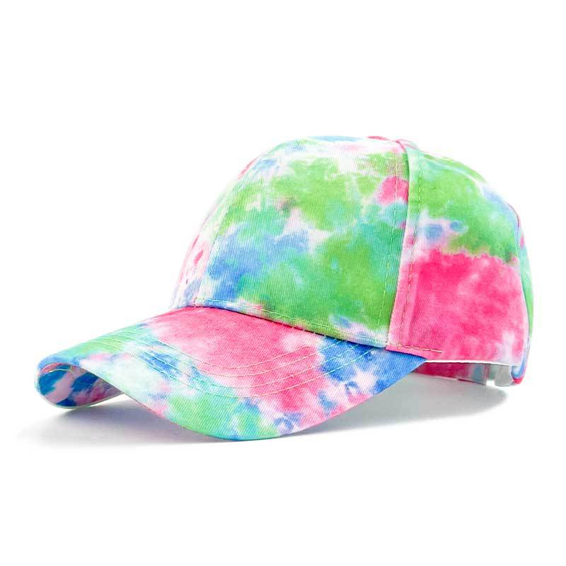 Dye Print Tie Baseball Cap Hip Hop Color Block Graffiti Visor Hat Sun Protection
