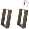 VidaXL Pieds de table basse en U 2 pièces Acier naturel 28 x (42-43) cm Acier 4012759