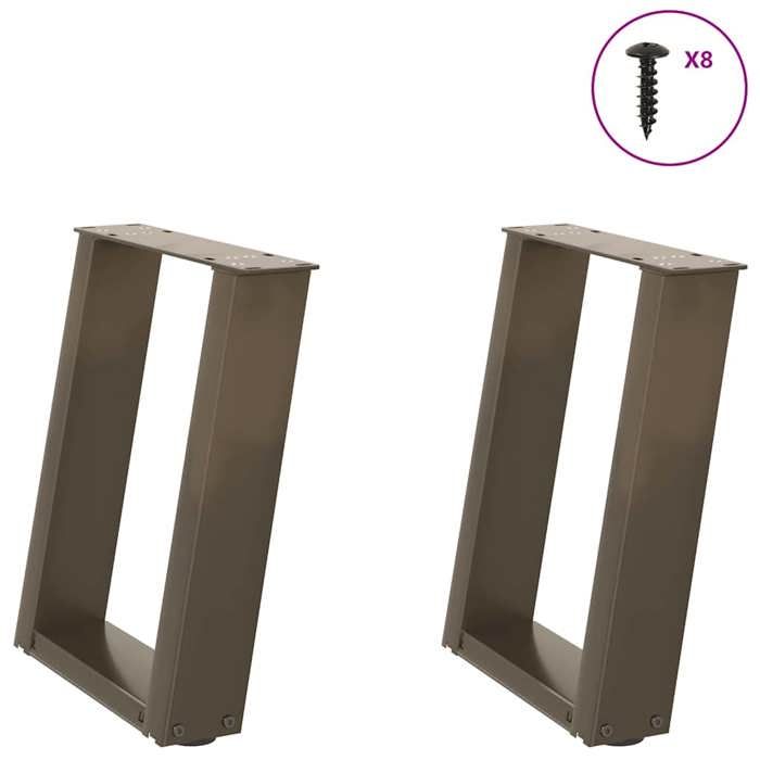 VidaXL Pieds de table basse en U 2 pièces Acier naturel 28 x (42-43) cm Acier 4012759