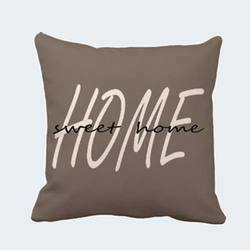 Neutral Tone Home Blessing Floral Pillow Covers Pattern Cushion Cover Suitable For Sofa Bedroom Car Pillow Cover