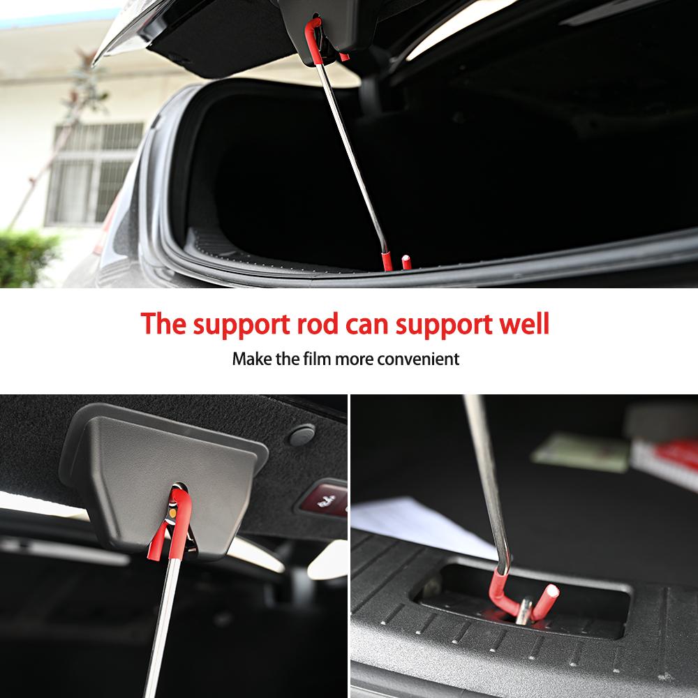 FOSHIO 2pc Metal Support Rod Auto Door Trunk Wrapping Cleaning Help Tool Carbon Fiber Film Install Support Frame Car Accessories