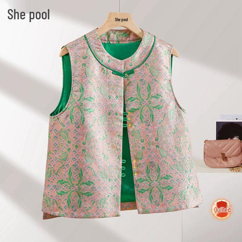 

Women s New Chinese Style Jacquard Layering Vest M