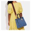 Coach Handbag Field 30 Large Capacity Water Corrugated Removable Shoulder Strap Fabric Tote Bag Shopping Bag Crossbody Shoulder Large Women's Navy