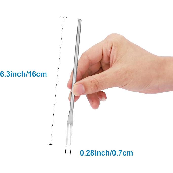 Pickle Forks,6.3 Inch Long Handled Olive,18/8 Stainless Steel Long Handle Salad, Cocktail,Dessert,Fruit s,Pickle Grabber, Appetizer Forks,(4pc)