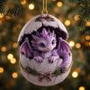 Lightweight Wall Hanging Decor Baby Dragon And Egg Christmas Ornament 2D Flat Acrylic Tree Pendant for Holiday Party Decoration Fantasy Xmas