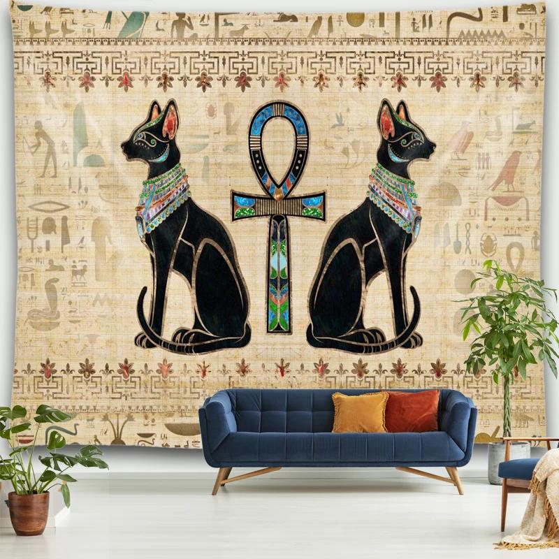 Ancient Egyptian Tapestry Mystic Symbol  Wall Hanging Cloth Home Old Culture Retro