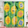 2pcs 2D flat printing Party Curtains Lemon art quote design Polyester Without Electricity 0 Perfect for Room bedroom wall decor