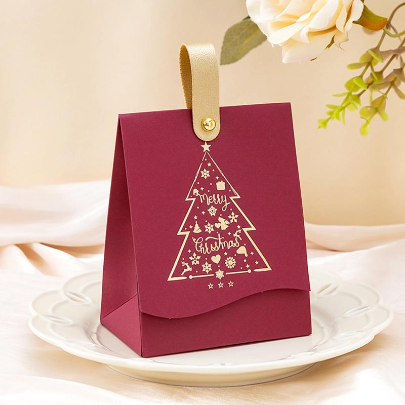 

10Pcs/Pack Packaging Unique Candy Box Creative Merry Christmas Elegant Paper Xmas Gift Reindeer B вино красного