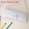 Polyester Bow Pencil Case With Large Capacity For Students And Girls