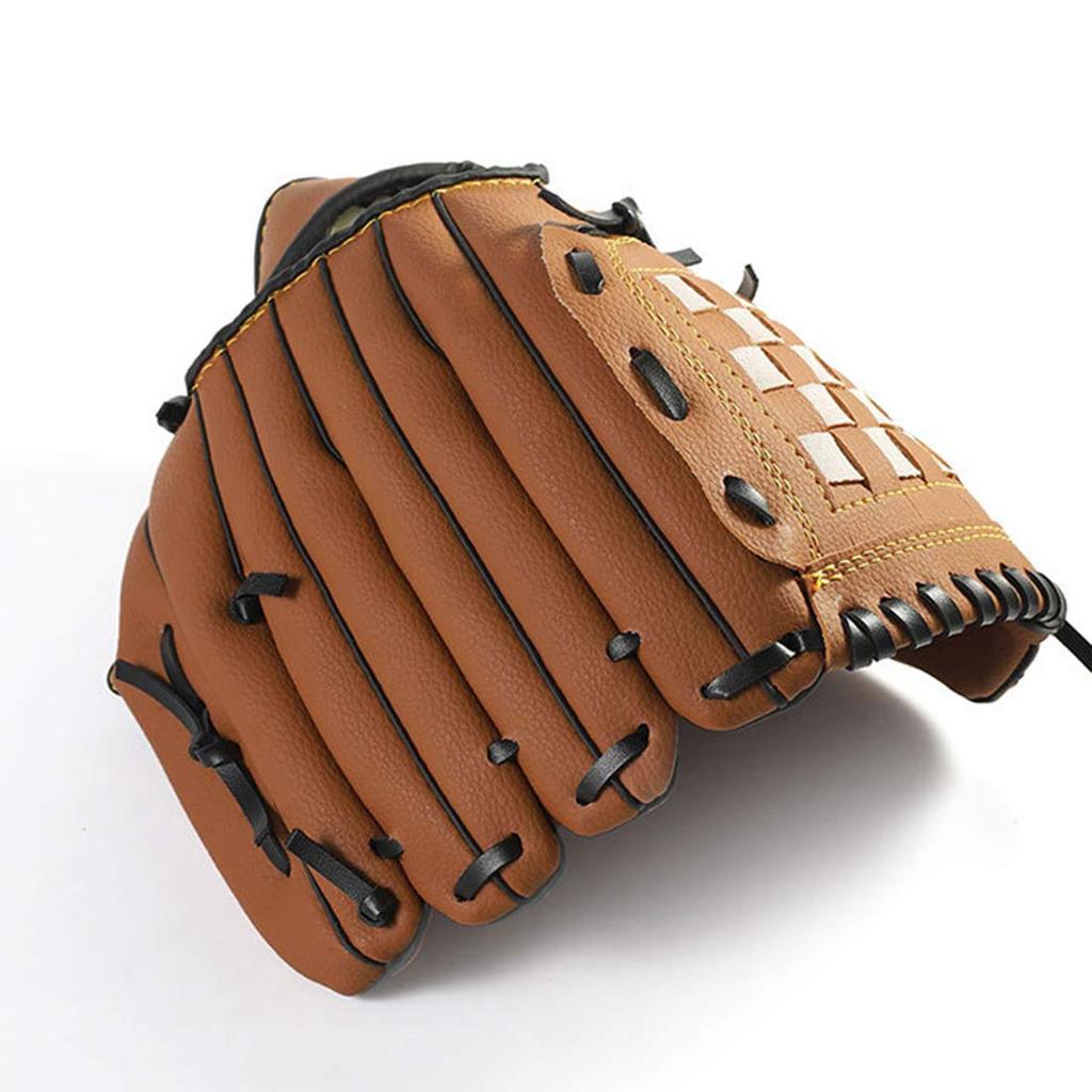 Zongsi Baseball Glove 9.5 Inches Softball Pitcher Catcher Kids Youth Adults Shock Absorption Left-Handed Brown