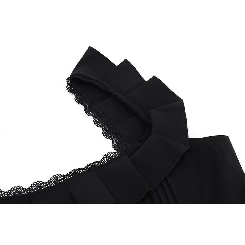 GMXIA Summer Temperament Square Collar Wooden Ear Edge Fishbone Corset Dress Women