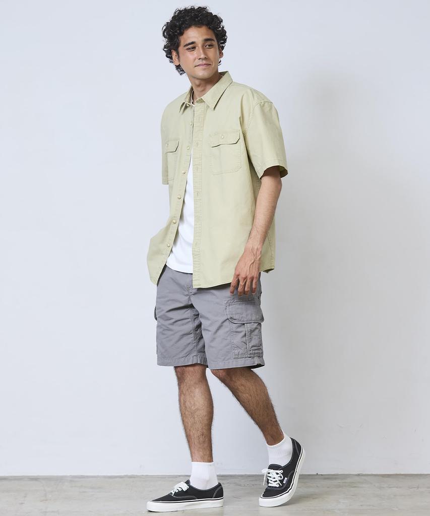 LL Bean Men's Sunwash Canvas Shirt, Short Sleeve, Japan Fit, Size L, Juniper Green, 1000031937