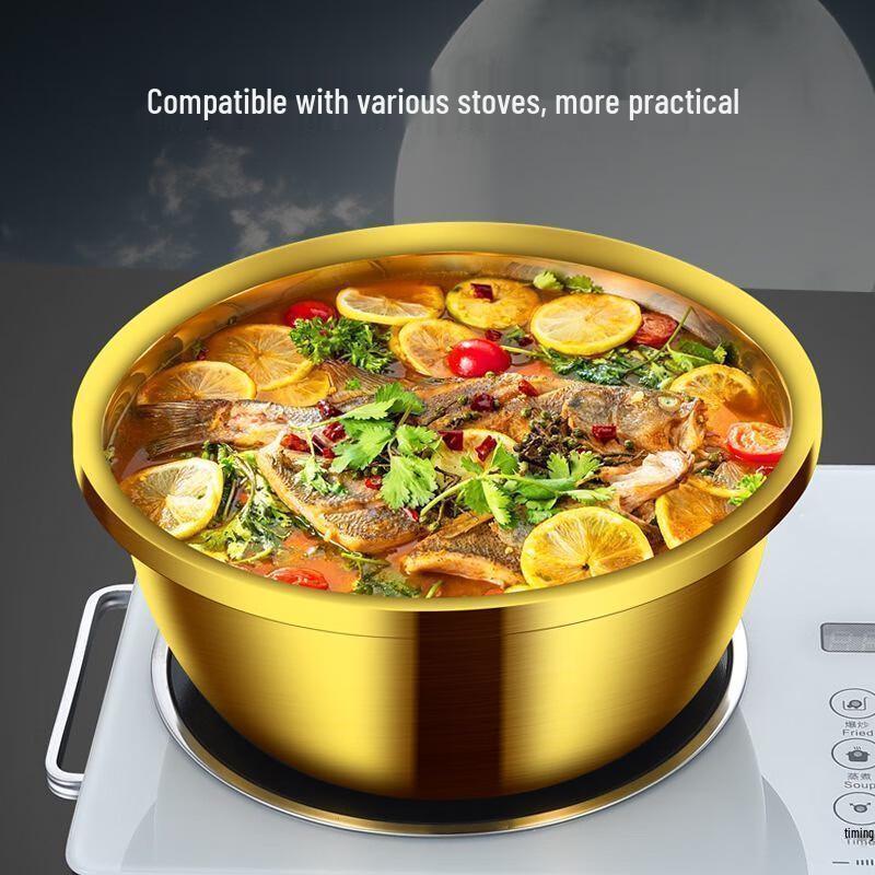 ZISIZ Golden Stainless Steel Rolled-Edge Basin