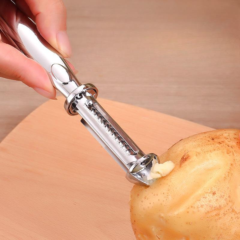 Multi-functional Peeler, Scraper, Grater, Stainless Steel Household Double-head Planer, Zinc Alloy Fruit Peeler