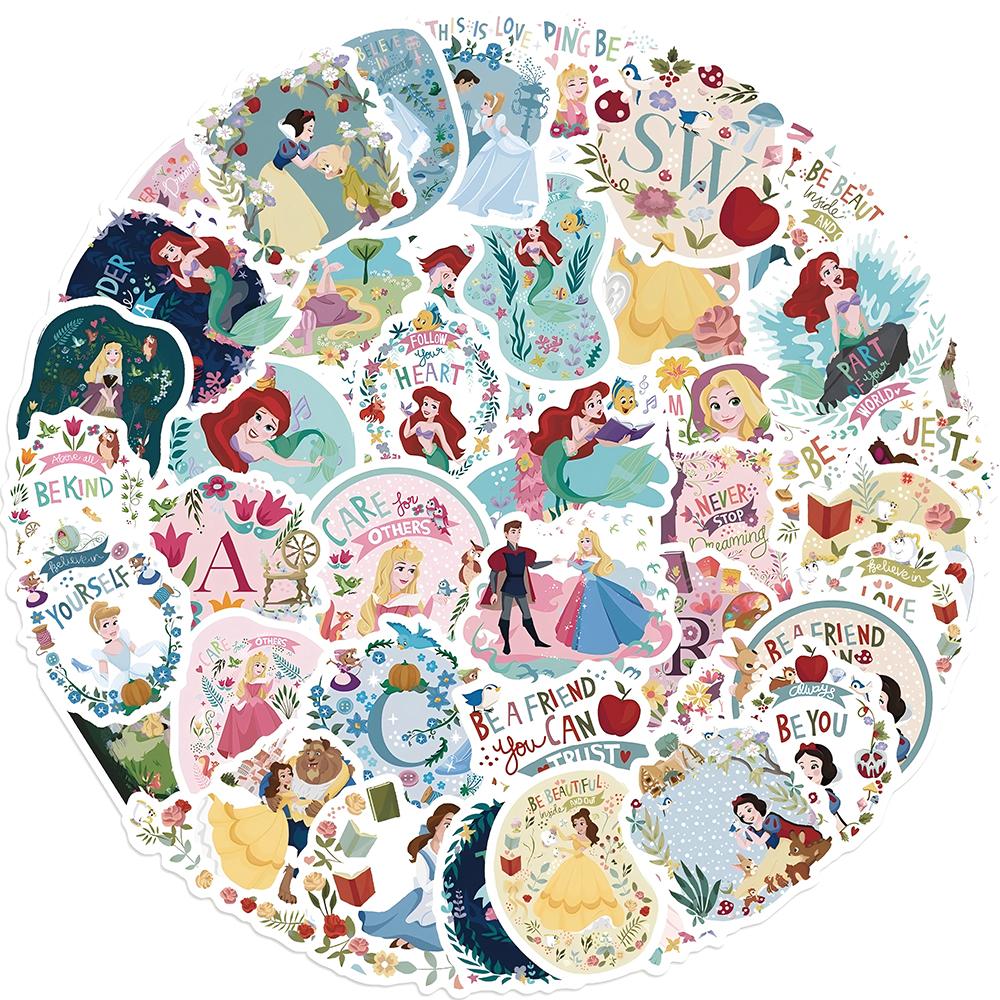 10/30/60pcs  Mix Cartoon Princess Sticker Cute Belle Snow White Graffiti Decal DIY Laptop Journal Kawaii Aesthetic Sticker