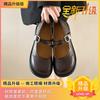 Shallow Mouth Mary Jane Shoes Women's 2025 Spring and Autumn Retro Round Head Low Heel Single Shoes Wind Uniform Small Leather Shoes