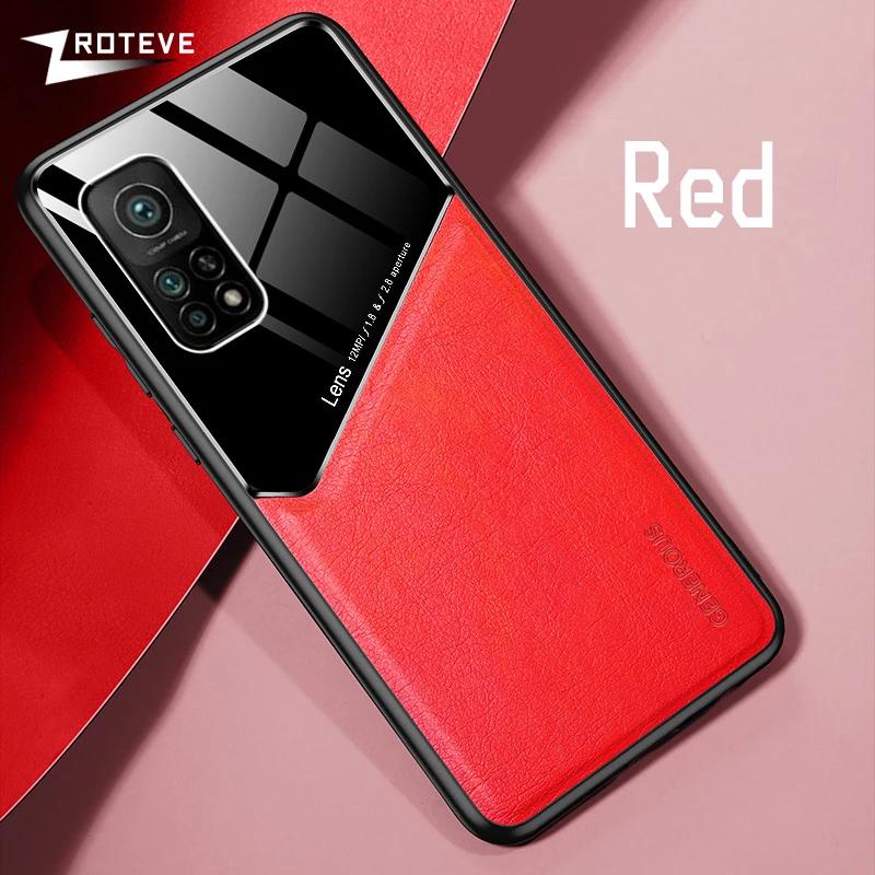 

Чехол Mi10T Zroteve из искусственной кожи, автомобильный магнитный жесткий чехол для ПК для Xiaomi Mi 10 10T Pro Xiomi Mi10T Lite Mi10, противоударные чехлы для телефонов CHINA&For Mi 10T Lite красный