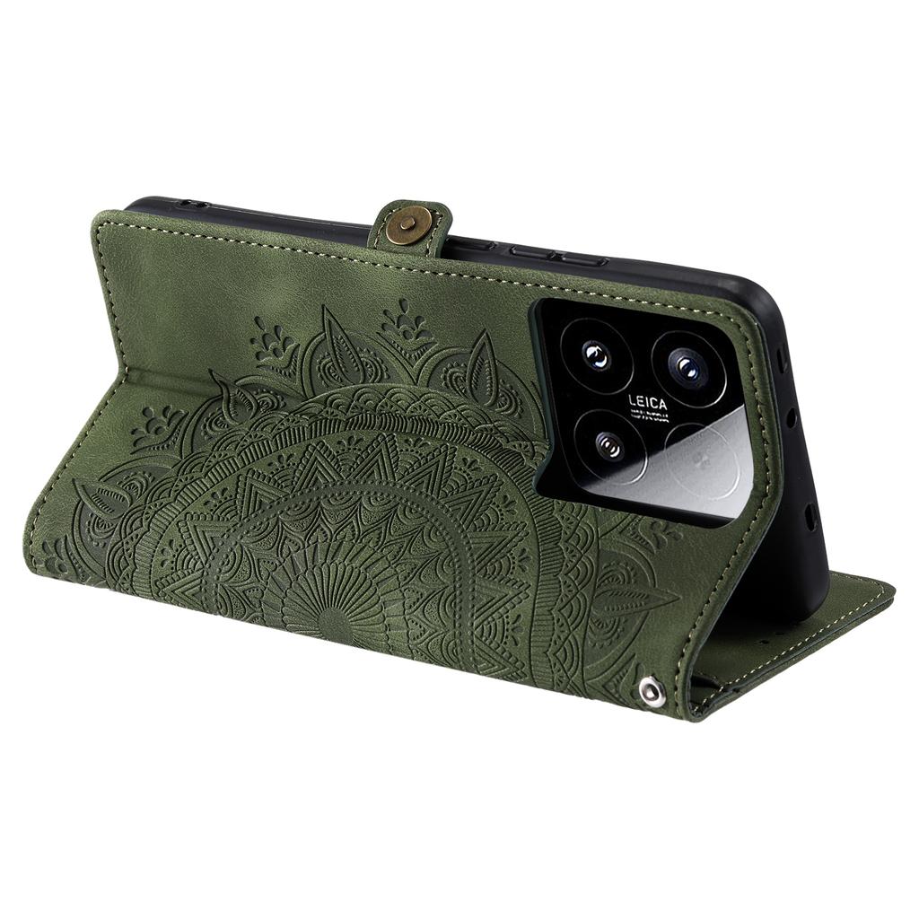 Style 016 For Xiaomi 15 Case Skin Feel Totem Imprinted Wallet Leather Phone Cover