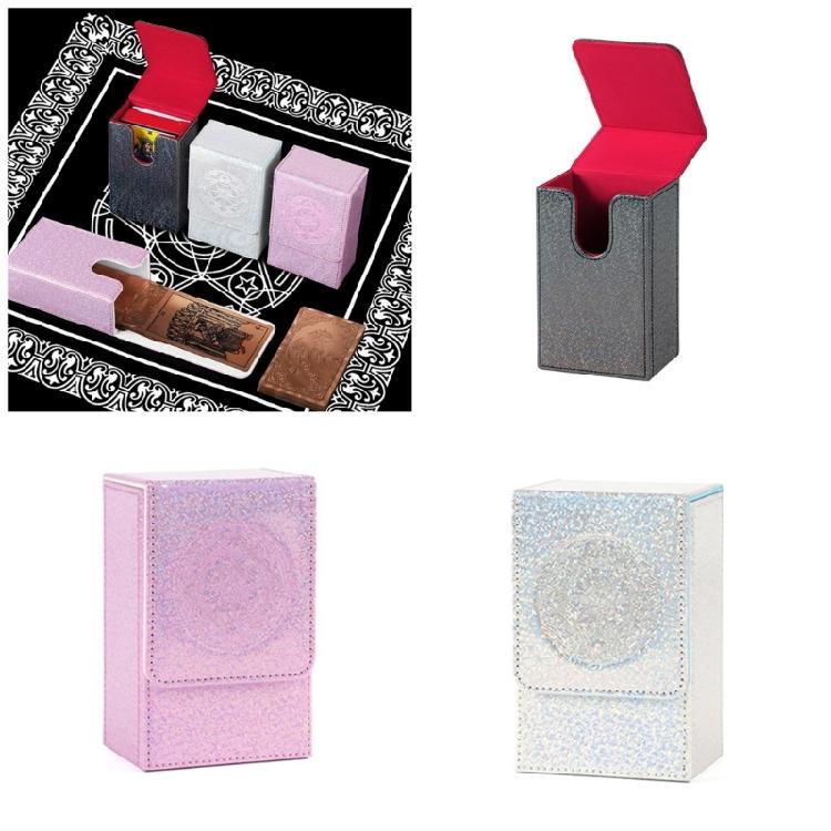 Sun Moon Tarots Card Box PU Leather Storage Case Portable Card Container Divination Storage Box Card Container Easy to Carry