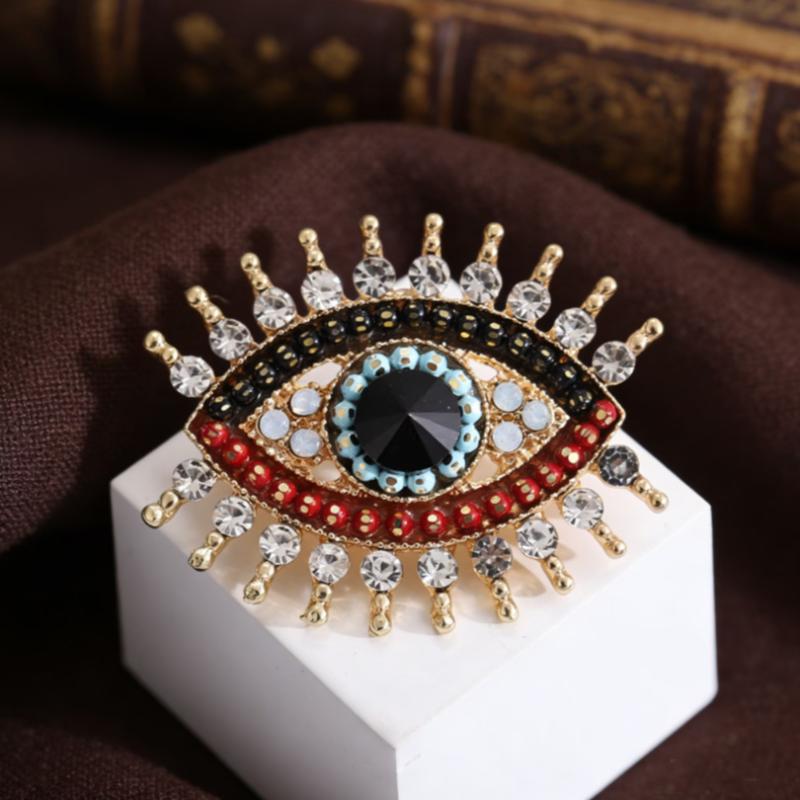 Rhinestone Office Brooch Badge Eye Shaped Pin Fashion Accessory for Parties Trendy Gifts Jewelry
