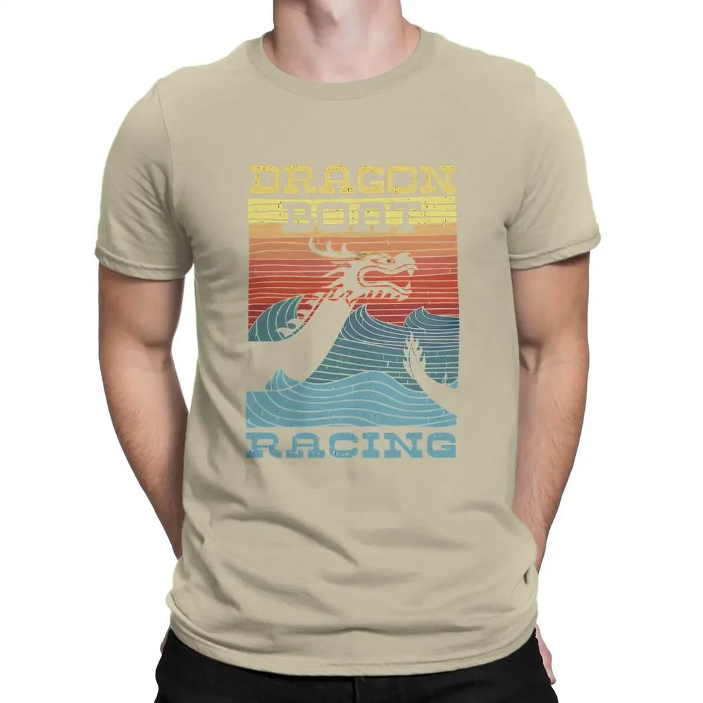 T Shirt Humor High Quality Birthday Dragon Boat Racing Retro Look Man's TShirt Dragon Design Crewneck Short Sleeve 100% Cotton